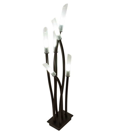 Meyda Lighting Titicaca 42" 6-Light Oil Rubbed Bronze Table Lamp With Contrail Mist Idalight Shade