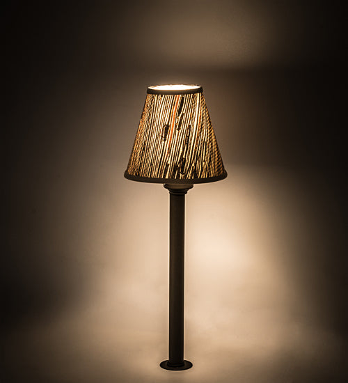 Meyda Lighting Tobago 17" Oil Rubbed Bronze Bar Top Lamp With Beige Natural Grass Cloth Shade