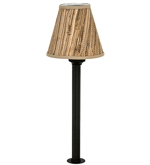 Meyda Lighting Tobago 17" Oil Rubbed Bronze Bar Top Lamp With Beige Natural Grass Cloth Shade