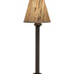 Meyda Lighting Tobago 17" Oil Rubbed Bronze Bar Top Lamp With Beige Natural Grass Cloth Shade