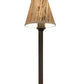 Meyda Lighting Tobago 17" Oil Rubbed Bronze Bar Top Lamp With Beige Natural Grass Cloth Shade