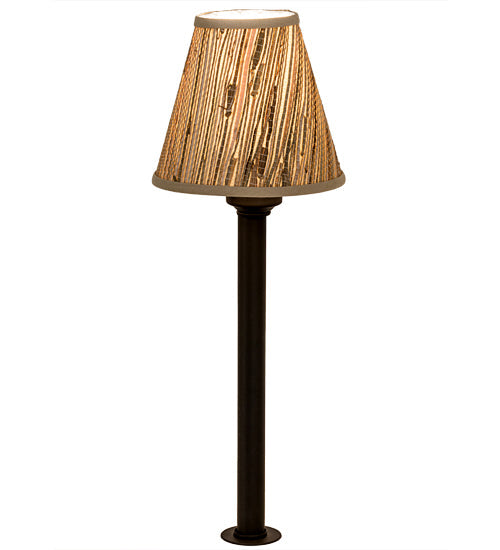 Meyda Lighting Tobago 17" Oil Rubbed Bronze Bar Top Lamp With Beige Natural Grass Cloth Shade