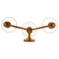 Meyda Lighting Toby 22" 3-Light Brass Tint Wall Sconce With Cream Textrene Shade