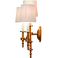 Meyda Lighting Toby 22" 3-Light Brass Tint Wall Sconce With Cream Textrene Shade
