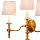 Meyda Lighting Toby 22" 3-Light Brass Tint Wall Sconce With Cream Textrene Shade