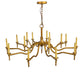 Meyda Lighting Toby 52" 15-Light Matte Gold Over Chrome Chandelier With Cream Textrene Shade