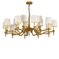 Meyda Lighting Toby 52" 15-Light Matte Gold Over Chrome Chandelier With Cream Textrene Shade