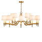 Meyda Lighting Toby 52" 15-Light Matte Gold Over Chrome Chandelier With Cream Textrene Shade