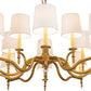 Meyda Lighting Toby 52" 15-Light Matte Gold Over Chrome Chandelier With Cream Textrene Shade