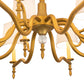 Meyda Lighting Toby 52" 15-Light Matte Gold Over Chrome Chandelier With Cream Textrene Shade
