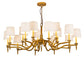 Meyda Lighting Toby 52" 15-Light Matte Gold Over Chrome Chandelier With Cream Textrene Shade