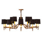 Meyda Lighting Toby 52" 15-Light Transparent Copper Over Extreme Chrome Chandelier With Black Textrene Shade