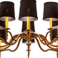 Meyda Lighting Toby 52" 15-Light Transparent Copper Over Extreme Chrome Chandelier With Black Textrene Shade