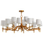 Meyda Lighting Toby 52" 15-Light Transparent Copper Over Extreme Chrome Chandelier With Cream Textrene Shade