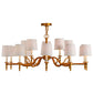 Meyda Lighting Toby 52" 15-Light Transparent Copper Over Extreme Chrome Chandelier With Cream Textrene Shade