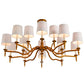 Meyda Lighting Toby 52" 15-Light Transparent Copper Over Extreme Chrome Chandelier With Cream Textrene Shade