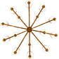 Meyda Lighting Toby 52" 15-Light Transparent Copper Over Extreme Chrome Chandelier With Cream Textrene Shade