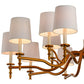Meyda Lighting Toby 52" 15-Light Transparent Copper Over Extreme Chrome Chandelier With Cream Textrene Shade