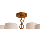 Meyda Lighting Toby 52" 15-Light Transparent Copper Over Extreme Chrome Chandelier With Cream Textrene Shade