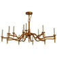 Meyda Lighting Toby 52" 15-Light Transparent Copper Over Extreme Chrome Chandelier With Cream Textrene Shade