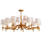 Meyda Lighting Toby 52" 15-Light Transparent Copper Over Extreme Chrome Chandelier With Cream Textrene Shade
