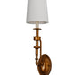 Meyda Lighting Toby 6" Brass Tint Wall Sconce With Cream Textrene Shade
