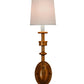 Meyda Lighting Toby 6" Brass Tint Wall Sconce With Cream Textrene Shade