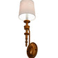 Meyda Lighting Toby 6" Brass Tint Wall Sconce With Cream Textrene Shade