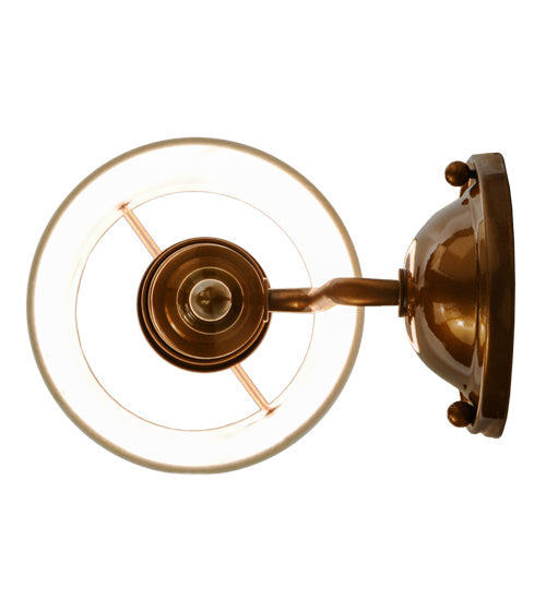 Meyda Lighting Toby 6" Brass Tint Wall Sconce With Cream Textrene Shade