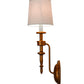 Meyda Lighting Toby 6" Brass Tint Wall Sconce With Cream Textrene Shade
