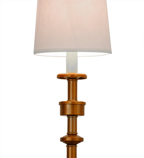 Meyda Lighting Toby 6" Brass Tint Wall Sconce With Cream Textrene Shade