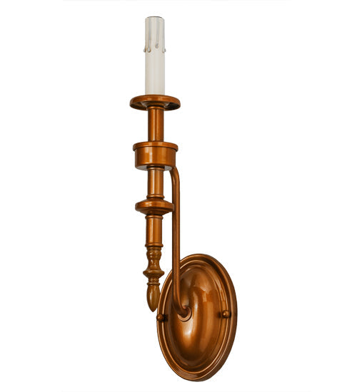 Meyda Lighting Toby 6" Brass Tint Wall Sconce With Cream Textrene Shade