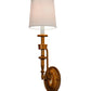 Meyda Lighting Toby 6" Brass Tint Wall Sconce With Cream Textrene Shade
