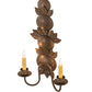 Meyda Lighting Tole Leaf 12" 2-Light Antique Rust Wall Sconce With Ivory Faux Candlelight