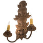 Meyda Lighting Tole Leaf 12" 2-Light Antique Rust Wall Sconce With Ivory Faux Candlelight