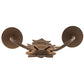 Meyda Lighting Tole Leaf 12" 2-Light Antique Rust Wall Sconce With Ivory Faux Candlelight
