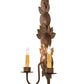 Meyda Lighting Tole Leaf 12" 2-Light Antique Rust Wall Sconce With Ivory Faux Candlelight