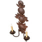 Meyda Lighting Tole Leaf 12" 2-Light Wrought Iron On Rust Wall Sconce With Ivory Faux Candlelight