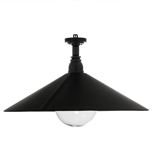 Meyda Lighting Toledo 39" Industrial Black Pendant Light With Clear Shade Glass