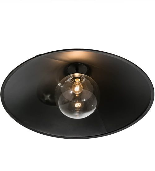 Meyda Lighting Toledo 39" Industrial Black Pendant Light With Clear Shade Glass