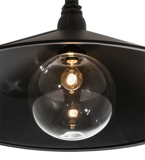 Meyda Lighting Toledo 39" Industrial Black Pendant Light With Clear Shade Glass