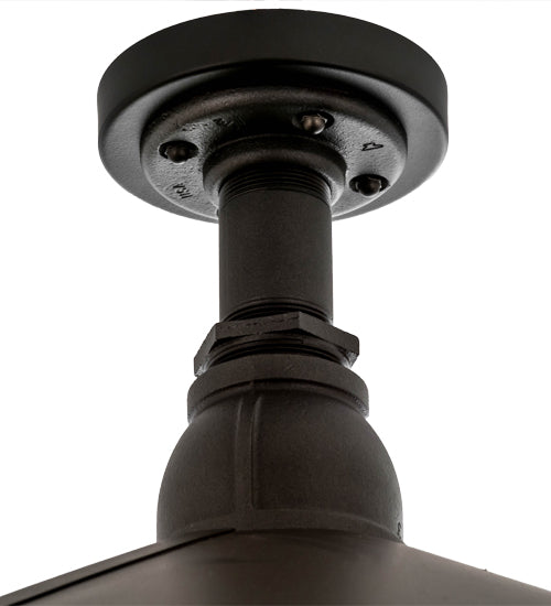 Meyda Lighting Toledo 39" Industrial Black Pendant Light With Clear Shade Glass