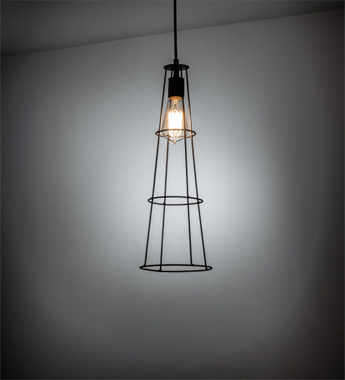 Meyda Lighting Tomato 6" Galvanized & Solar Black Golpe Pendant Light