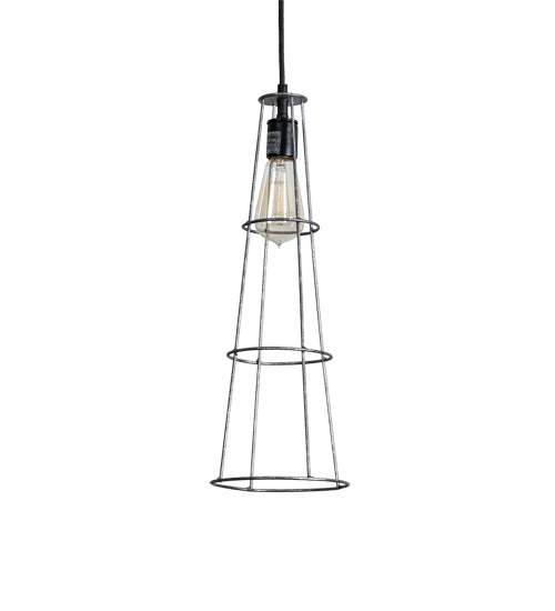 Meyda Lighting Tomato 6" Galvanized & Solar Black Golpe Pendant Light