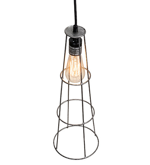 Meyda Lighting Tomato 6" Galvanized & Solar Black Golpe Pendant Light