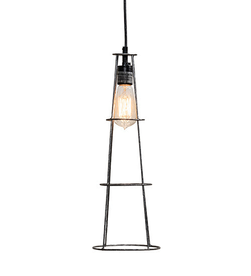 Meyda Lighting Tomato 6" Galvanized & Solar Black Golpe Pendant Light