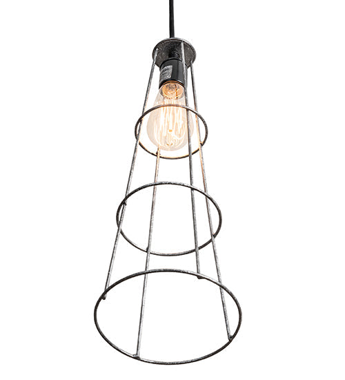 Meyda Lighting Tomato 6" Galvanized & Solar Black Golpe Pendant Light