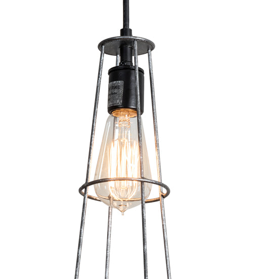 Meyda Lighting Tomato 6" Galvanized & Solar Black Golpe Pendant Light