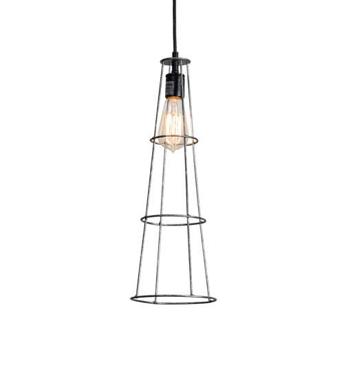 Meyda Lighting Tomato 6" Galvanized & Solar Black Golpe Pendant Light