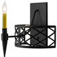 Meyda Lighting Topridge 12" Textured Black Wall Sconce With Amber Faux Candlelight